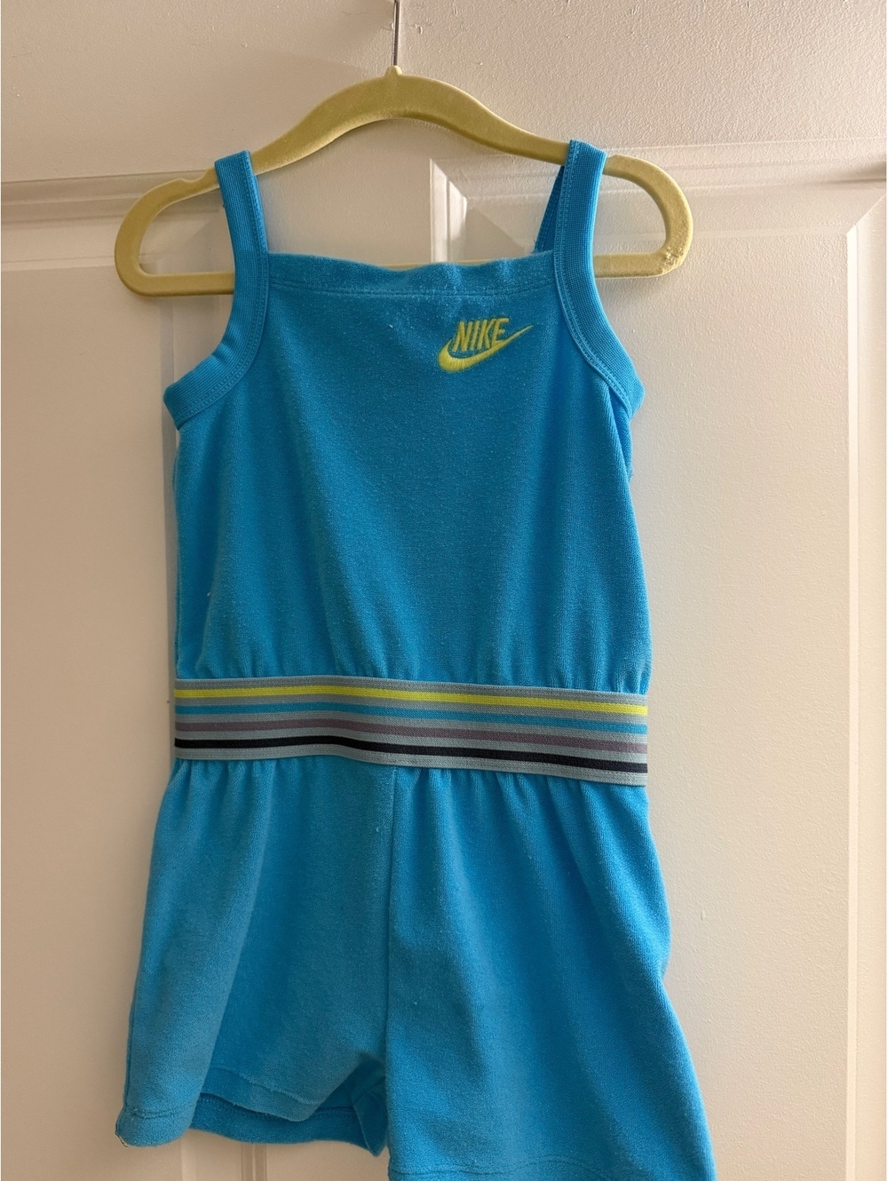 Nike Girls Blue Terry Cloth Romper Shorts One Piece Size 3T